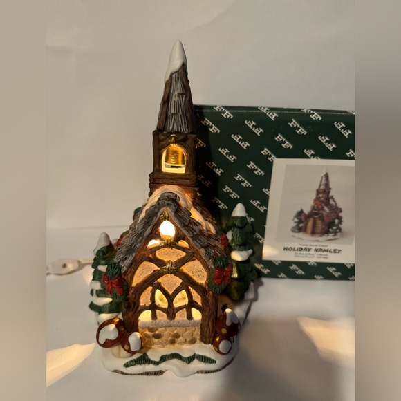 VTG Fitz And Floyd 1993 holiday Hamlet Chapel -enchanted Forest collection - Picture 6 of 8